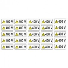 50 buc. etichete autocolante, semnalizare prize, 20x65mm, 400V