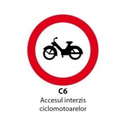 Accesul interzis ciclomotoarelor, Indicator rutier | Semn de circulatie