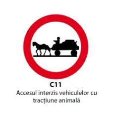 Accesul interzis vehiculelor cu tractiune animala, Indicator rutier | Semn de circulatie