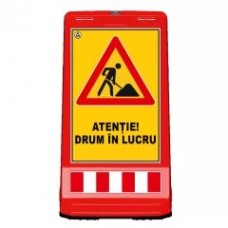 Baliza Directionala Semnalizarea Lucrarilor, 7.50kg, folie reflectorizanta fata 60x40cm