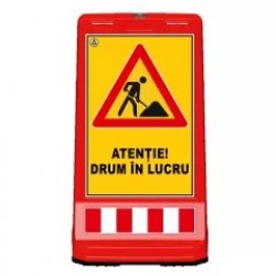 Baliza Directionala Semnalizarea Lucrarilor, 7.50kg, folie reflectorizanta fata 60x40cm