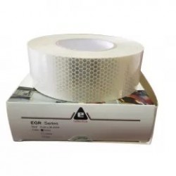 Banda adeziva reflectorizanta tip fagure, alb, 5cm x 30m
