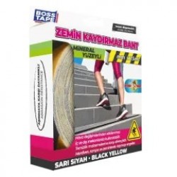 Banda Antialunecare Autoadeziva, Galben-Negru, rola 2.5cm x 25m