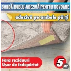 Banda dublu-adeziva pentru covoare, presuri, mochete, rola 25mm x 5m