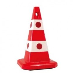 Con Din Plastic Pentru Parcare, inaltime 62cm, Alb-Rosu, Greutate 6kg