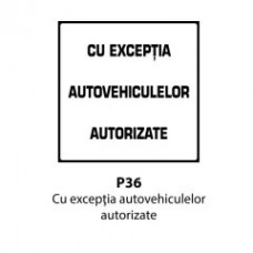 Cu exceptia autovehiculelor autorizate, Indicator rutier | Semn de circulatie