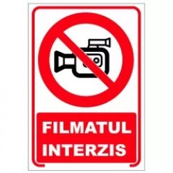 Filmatul interzis, semn din plastic, 20x30cm
