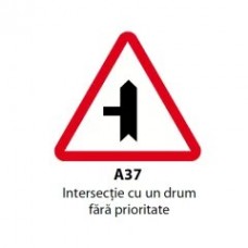 Intersectie cu un drum fara prioritate (A37), Indicator rutier | Semn de circulatie