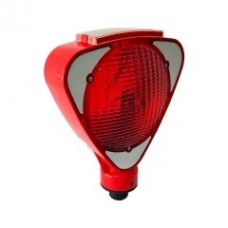 Lampa pentru semnalizare lucrari, suport rotativ, reflectorizanta, lumina intermitenta rosie