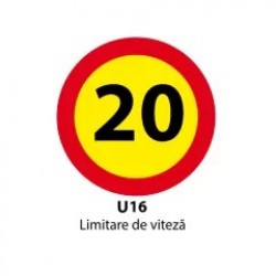 Limitare de viteza 20km, temporar, Indicator rutier | Semn de circulatie