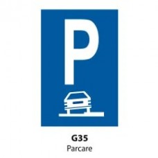 Parcare cu 2 roti pe bordura G35, Indicator rutier | Semn de circulatie