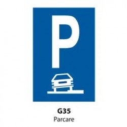 Parcare cu 2 roti pe bordura G35, Indicator rutier | Semn de circulatie