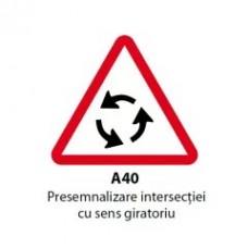 Presemnalizare intersectiei cu sens giratoriu, Indicator rutier | Semn de circulatie
