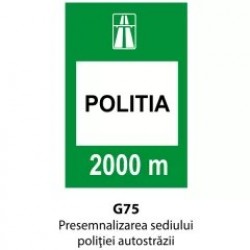 Presemnalizarea sediului politiei autostrazii, Indicator rutier | Semn de circulatie