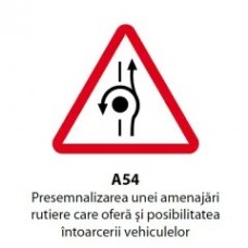 Presemnalizarea unei amenajari rutiere care ofera si posibilitatea intoarcerii vehiculelor, Indicator rutier | Semn de circulatie