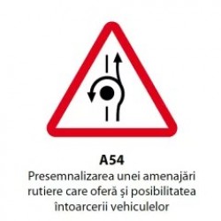 Presemnalizarea unei amenajari rutiere care ofera si posibilitatea intoarcerii vehiculelor, Indicator rutier | Semn de circulatie