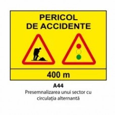 Presemnalizarea unui sector cu circulatia alternanta U44, Indicator rutier | Semn de circulatie