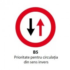 Prioritate pentru circulatia din sens invers, Indicator rutier | Semn de circulatie