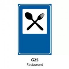 Restaurant, Indicator rutier | Semn de circulatie