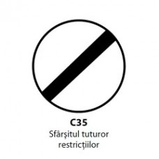 Sfarsitul tuturor restrictiilor C35, Indicator rutier | Semn de circulatie