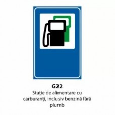 Statie de alimentare cu carburanti, inclusiv benzina fara plumb, Indicator rutier | Semn de circulatie