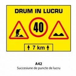 Succesiune de puncte de lucru, Indicator rutier | Semn de circulatie