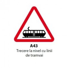 Trecere la nivel cu linii de tramvai, Indicator rutier | Semn de circulatie