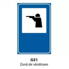 Zona de vanatoare, Indicator rutier | Semn de circulatie